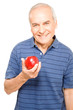 Photo: Grandfather eating an apple Grandfather eating an apple