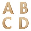 wood letter (abcd)