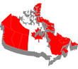 3d map with flag of Canada