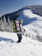 woman is in mountain