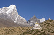 Buddhist stupa high in the Himalaya mountains of Nepal Buddhist stupa high in the Himalaya mountains of Nepal