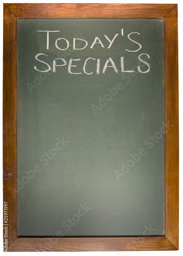 Foto: Today's Spacials copy space concept on blackboard Today's Spacials copy space concept on blackboard