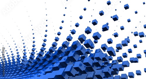 Illustration: 3D - Hintergrund - Fliegende Würfel Blau 03 3D - Hintergrund - Fliegende Würfel Blau 03
