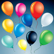Set of isolated Brightly vector Balloons
