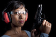 Woman at the shooting range
