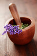 lavender with mortar and pestle