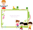 happy children and frame happy children and frame