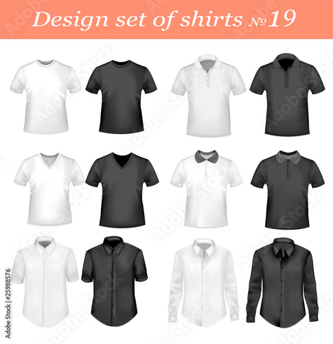 Vektor: Ninetenth design shirt set. Vector. Ninetenth design shirt set. Vector.