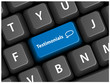 TESTIMONIALS Key on Keyboard (business speech bubbles button)