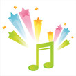 musical note with star splash musical note with star splash