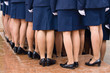 shapely legs, a few women