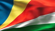 Video: Creased Seychelles satin flag in wind with seams and wrinkle Creased Seychelles satin flag in wind with seams and wrinkle