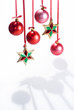 Spheres and stars are on a white background Spheres and stars are on a white background