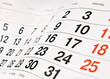 Closeup a calendar page