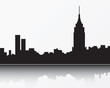 New York City skyline, black silhouette