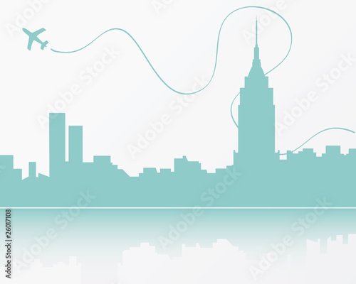 new york skyline silhouette. New York City skyline,