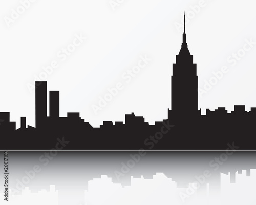 new york skyline silhouette vector. New York City skyline,
