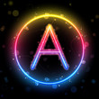 Alphabet Rainbow Lights in Circle Button Alphabet Rainbow Lights in Circle Button