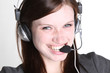 Frau mit headset