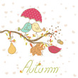 Vektor: romantic autumn card romantic autumn card