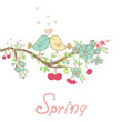 Vektor: romantic spring card romantic spring card
