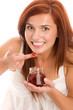 Young woman eating jam Young woman eating jam