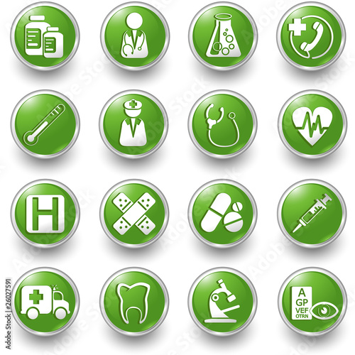 Vector: medicine green Buttons medicine green Buttons