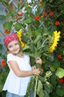 Ein Mädchen mit Sonnenblumen3