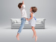 Happy children at home