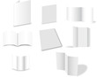 magasine, livre, brochure, papier isolé sur fond blanc