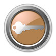 Bronze 3D Style Button "Key / Login Symbol"
