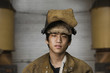 Japanese welder looking serious