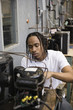 African American refrigeration technician student working in laboratory