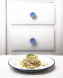 Spaghetti con pistacchio