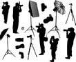 set of photographers and equipment