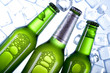 Photo: Three green chilled beers Three green chilled beers
