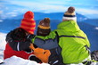 Children on snowy mountain