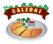 Calzone with parsley and Sauce Calzone with parsley and Sauce