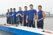 Outrigger canoeing team, group portrait