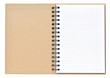 Open recycle notebook on white background