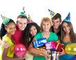 Group of teenagers celebrate birthday
