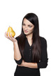Produce - fruit woman with pear