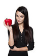 Produce - vegetable woman with red bell pepper