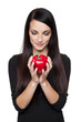 Produce - vegetable woman with red bell pepper