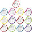 Calendar with colored stickers