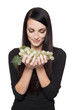 Produce - fruit woman with green grapes