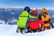 Children in snow on mountain
