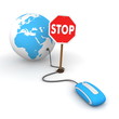Surfing the Web in Blue - Blocked by a Stop sign Surfing the Web in Blue - Blocked by a Stop sign