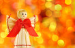 straw angel on the background lights defocus straw angel on the background lights defocus