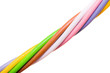 Multicolored computer cable isolated on white background